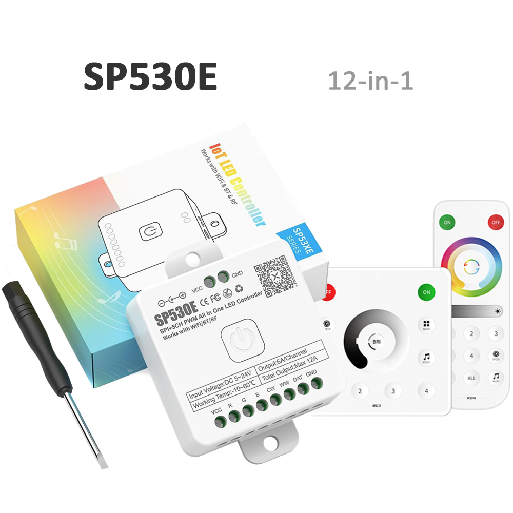 Ws2812B Strip 5V - SP530E Wifi Bluetooth Kontroler LED RF
