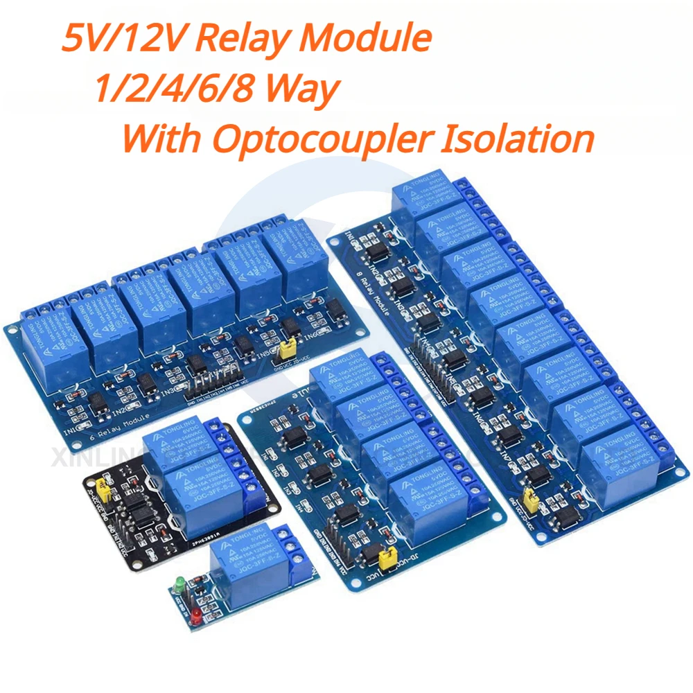 Relay Module 4 Channel - Moduł przekaźnikowy 5/12V 1/2/4/6/8 kanałowy z
