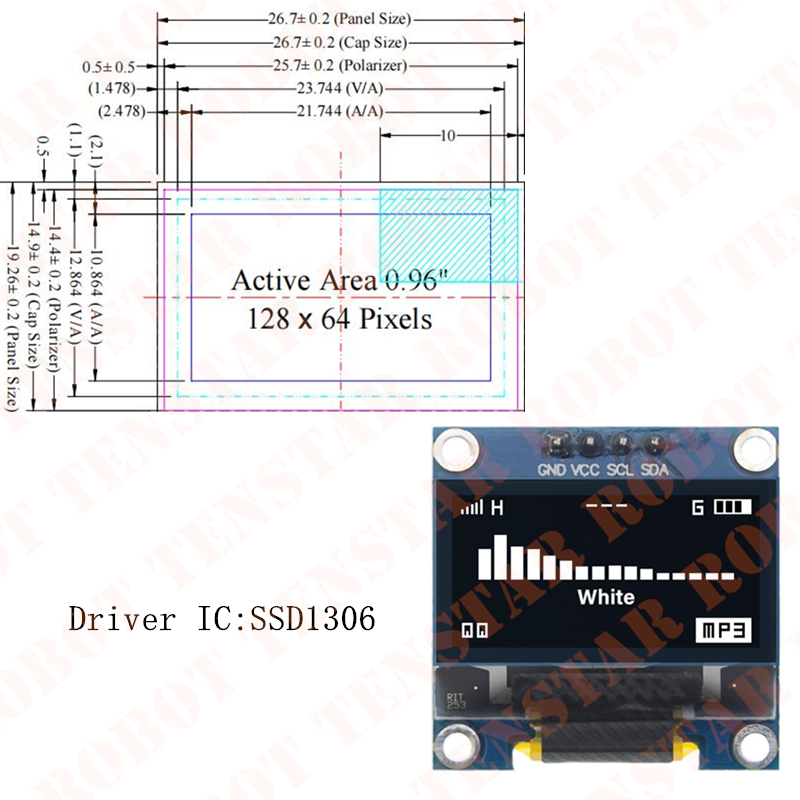 TENSTAR 0,96 cala OLED SSD1306 – Ssd1306 recenzja i cena