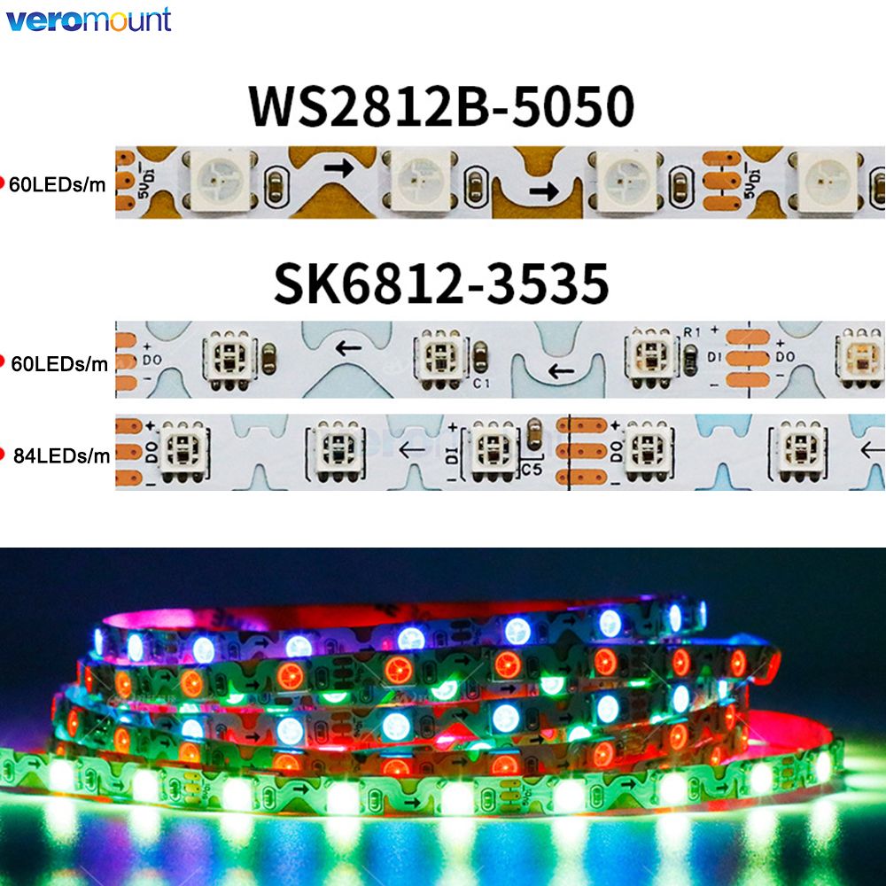 6 mm wąska z płytką drukowaną  – Ws2812B Strip 5V recenzja i cena