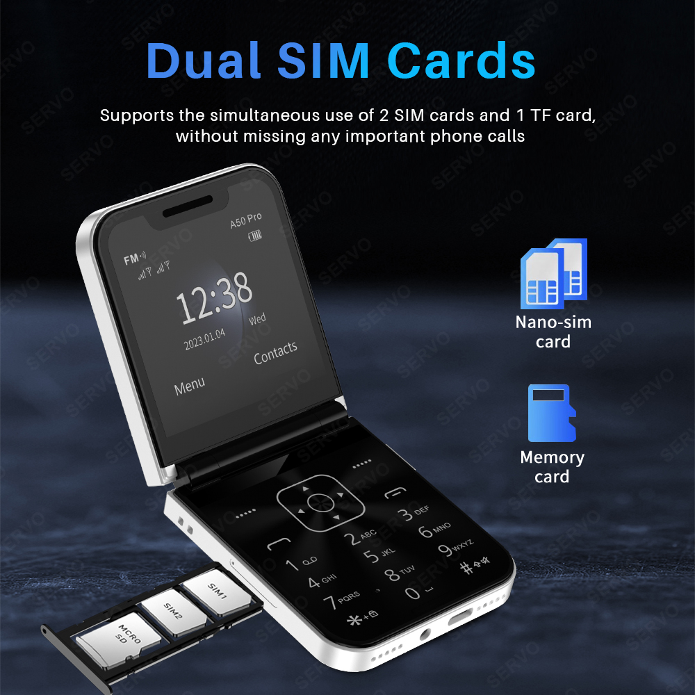 SERVO A50 PRO Flip Telefon kom – Tft Display 2.4 recenzja i cena