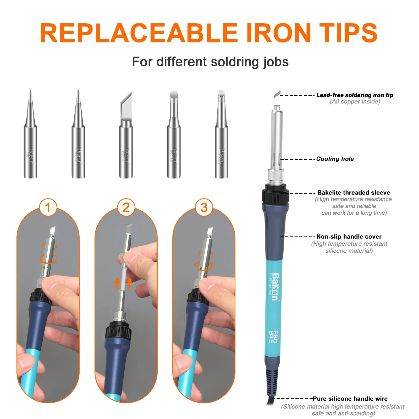 Stacja lutownicza Bakon BK969  – Soldering Iron Temperature Probe recenzja i cena